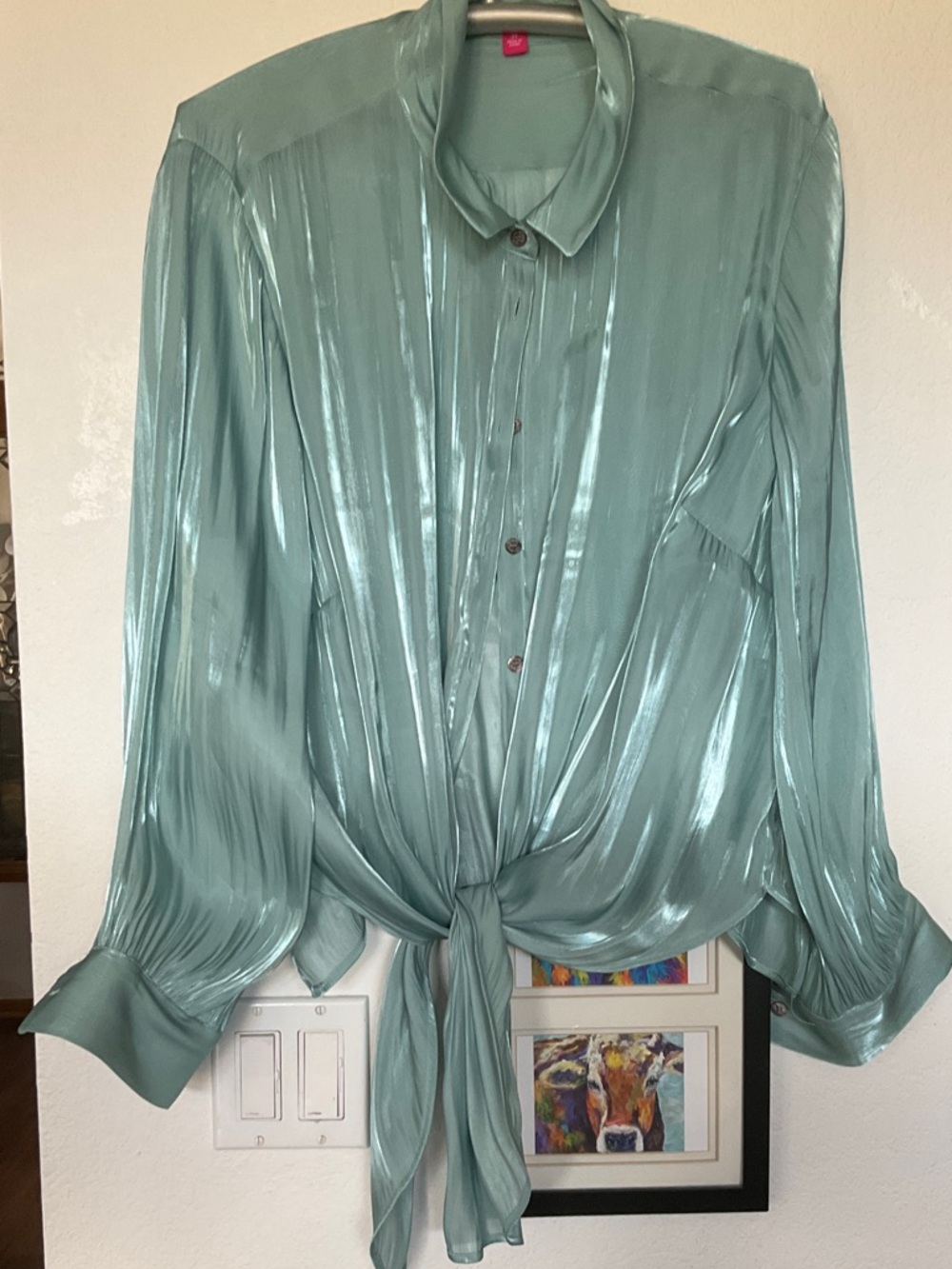 Vince Camuto Tie-Front Blouse in Seafoam 3X